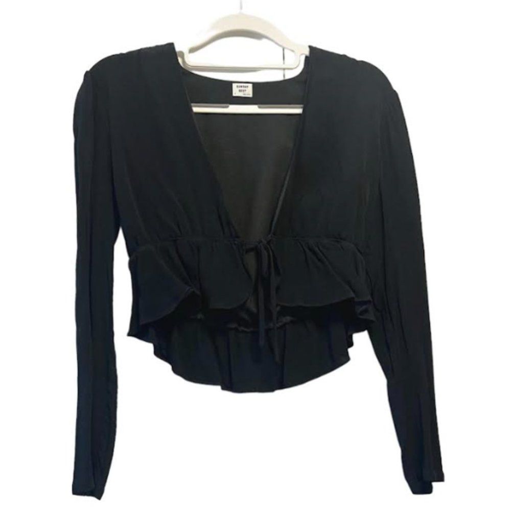 Aritzia Sunday Best Cropped Tie-Front Blouse